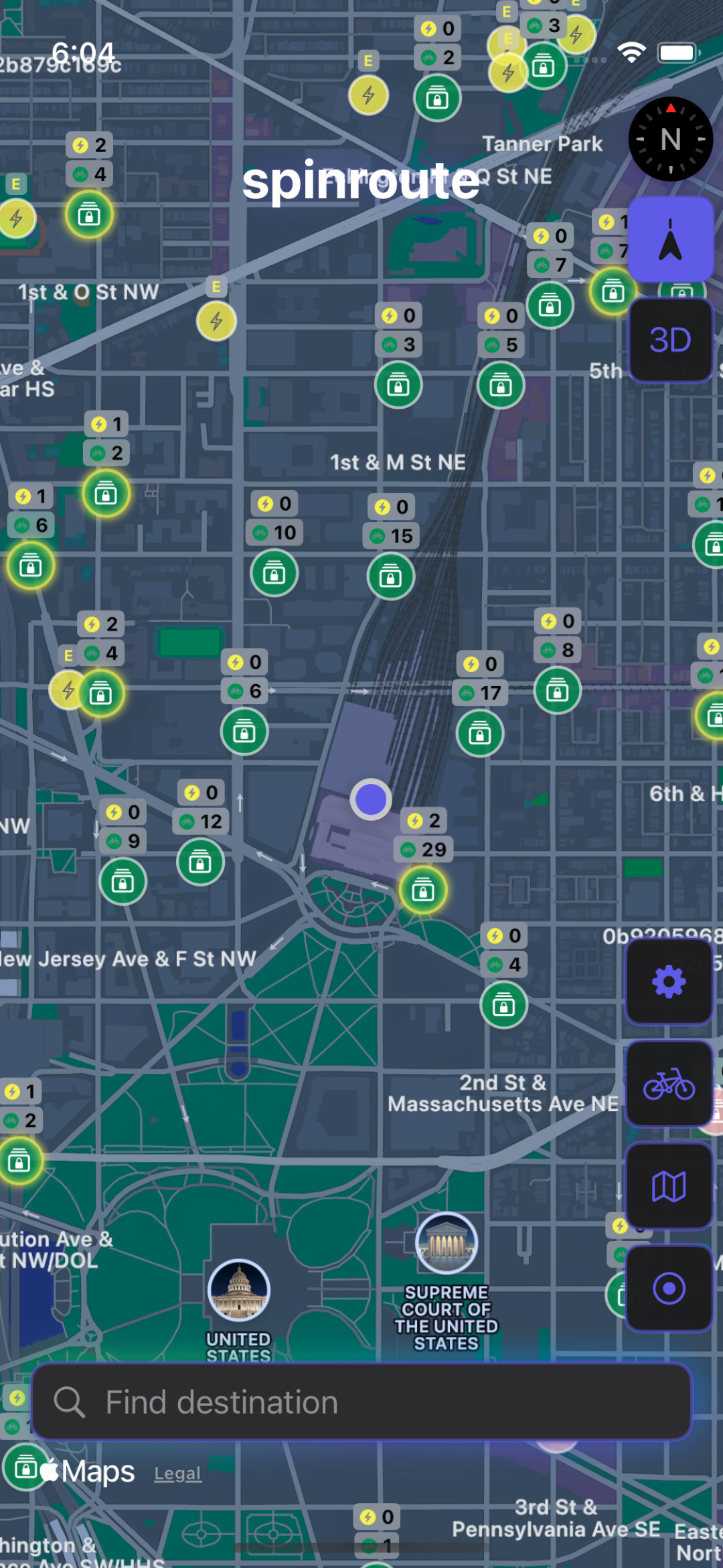 spinroute App Interface Dark