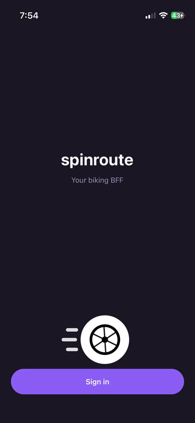 spinroute sign-in screen