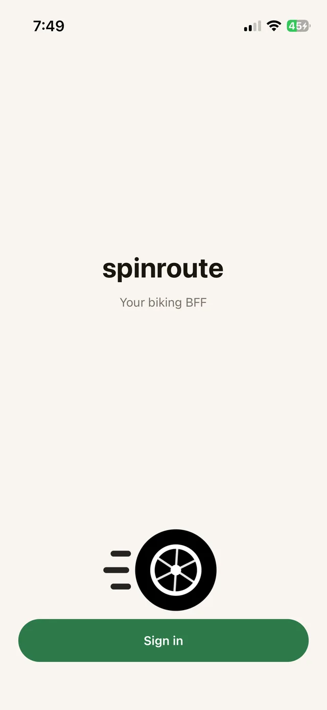spinroute sign-in screen